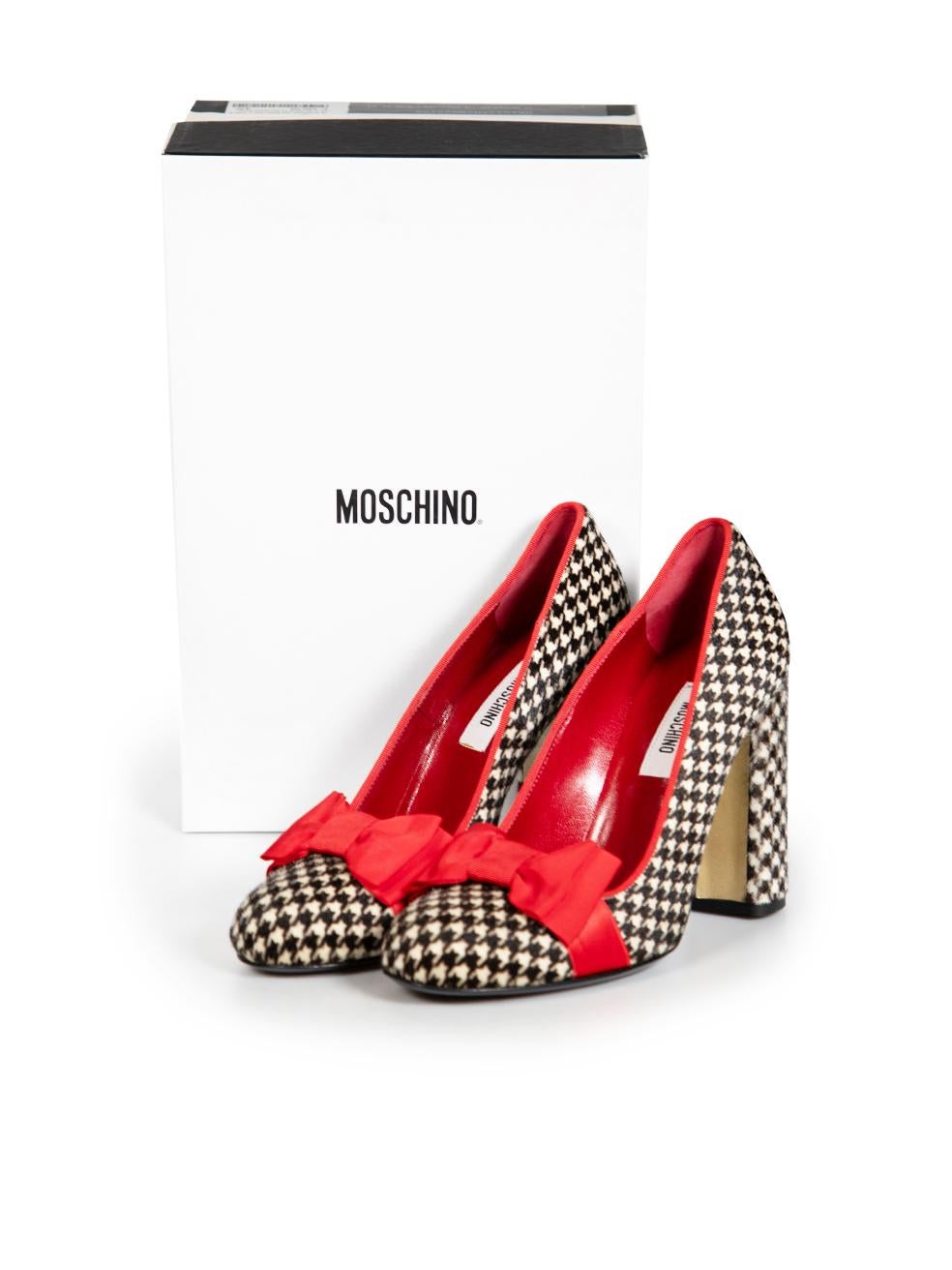 Moschino Houndstooth Pony Hair Pumps Size IT 37.5 2