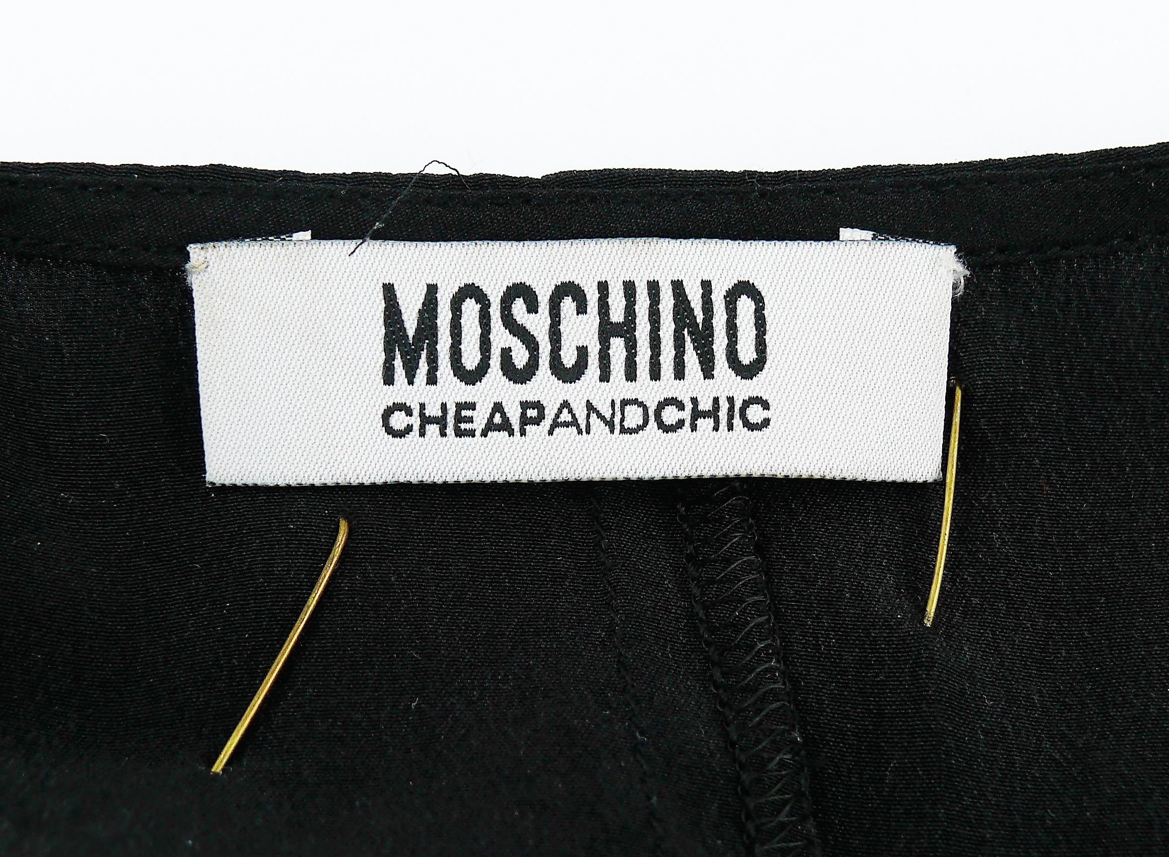 Moschino Iconic Black Safety Pin Embellished Dress US Size 8 1