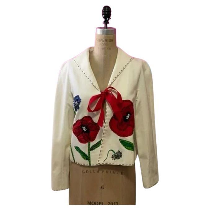 Moschino Ivory Jacket Floral For Sale