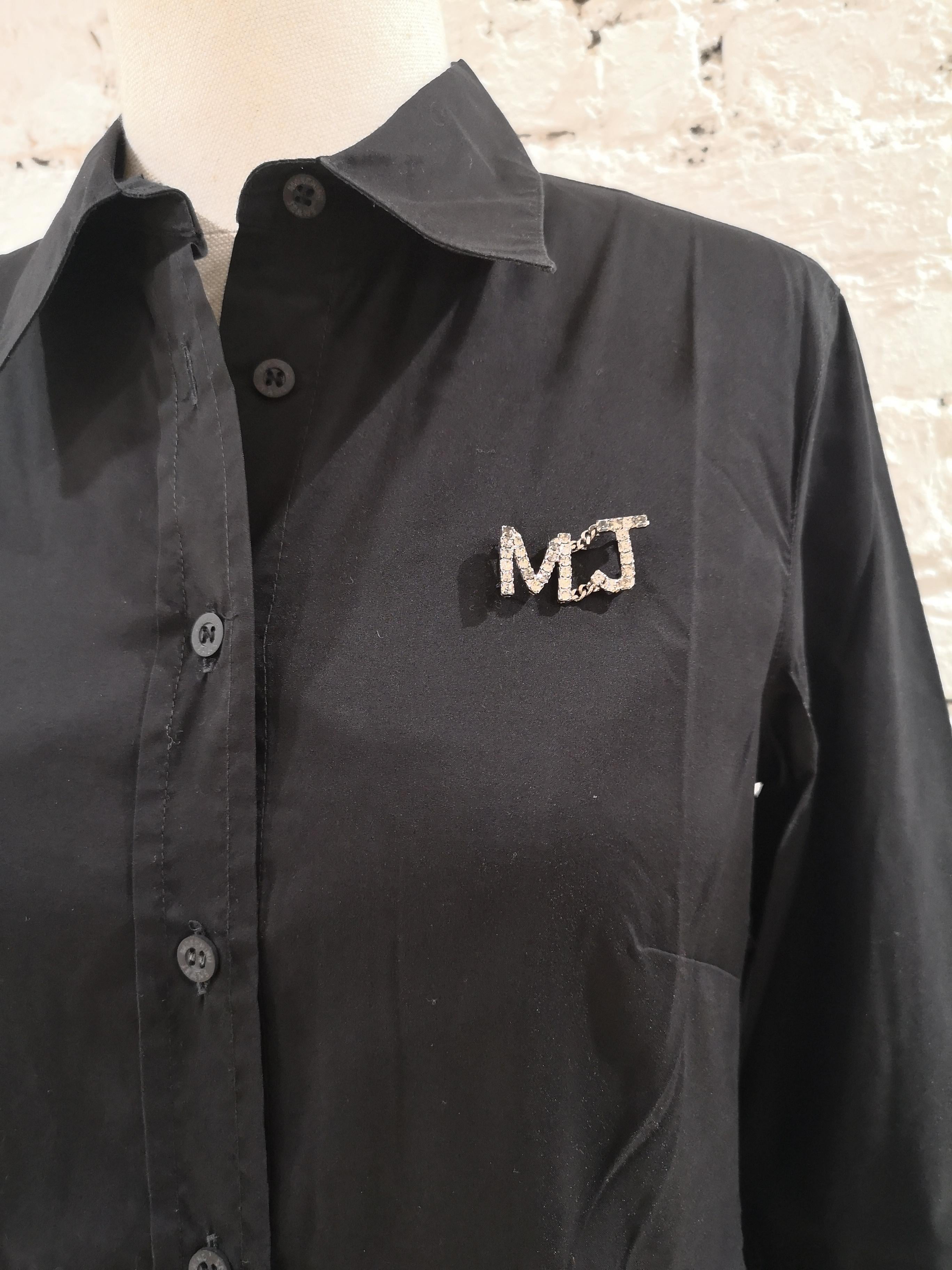 Moschino Jeans black cotton shirt In Excellent Condition In Capri, IT