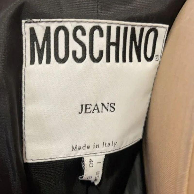 Moschino Jeans Schwarz Cremefarbener Graffiti-Blazer Damen im Angebot