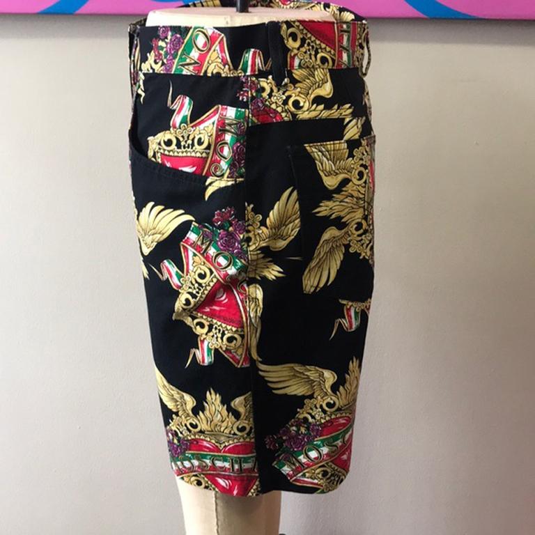 Moschino Jeans Black Gold Heart Pencil Skirt For Sale 3