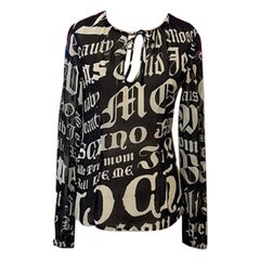 Moschino Jeans Black Ivory Crepe Blouse