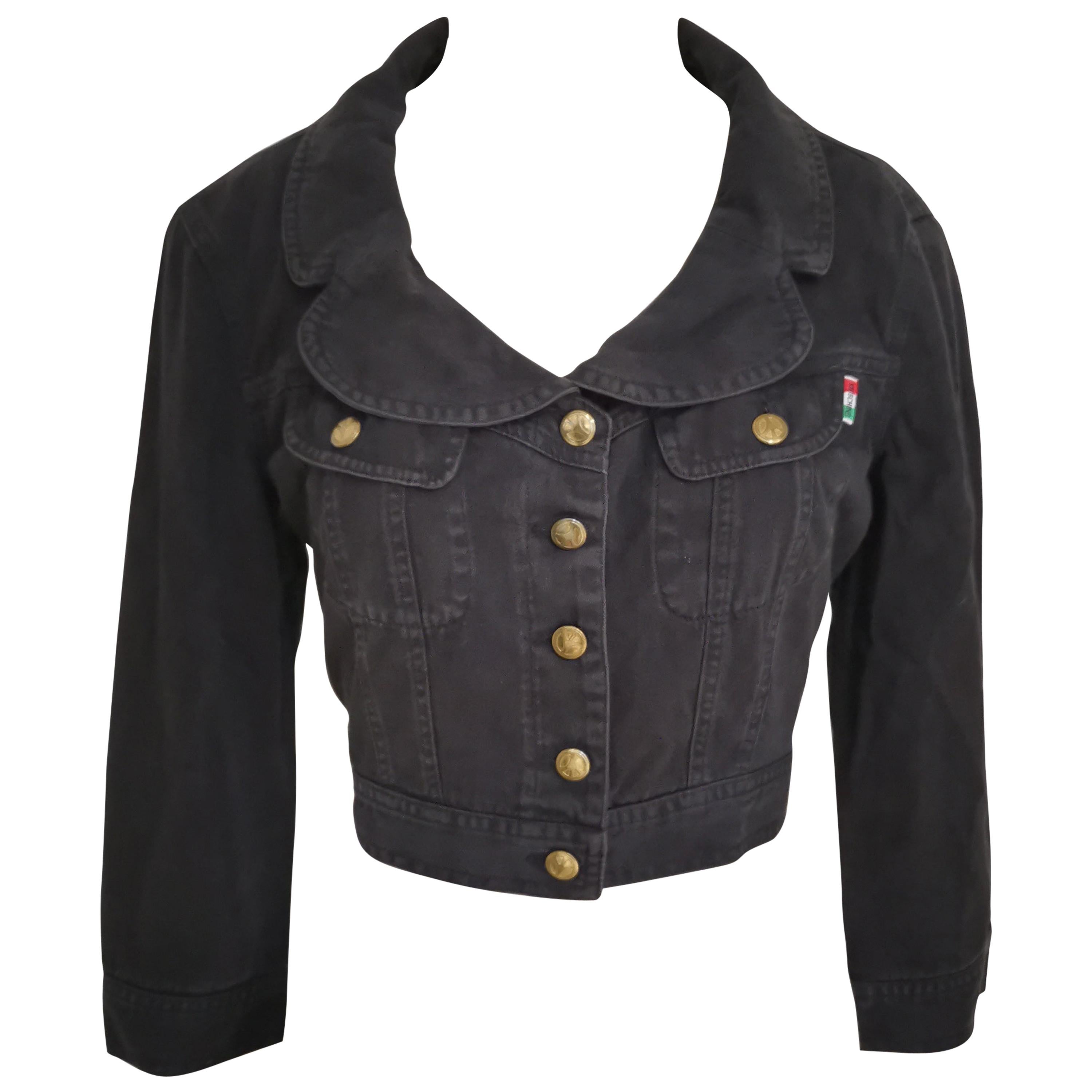 Moschino jeans black jacket at 1stDibs | moschino jeans jacket