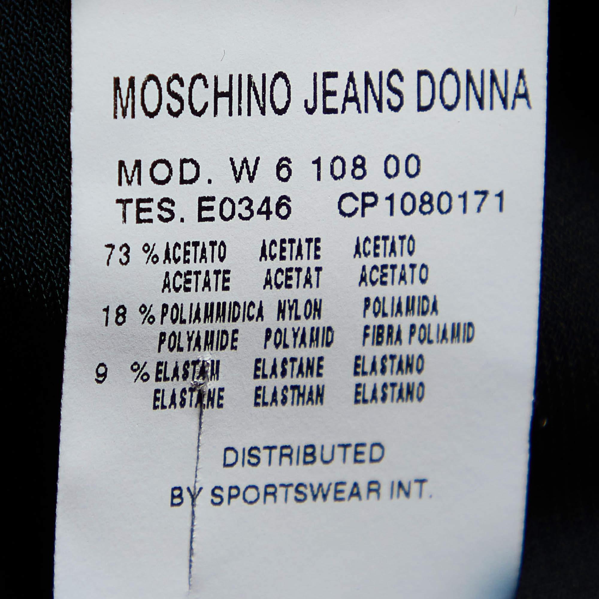 Moschino Jeans Black Jersey Button Front Shirt L For Sale 1