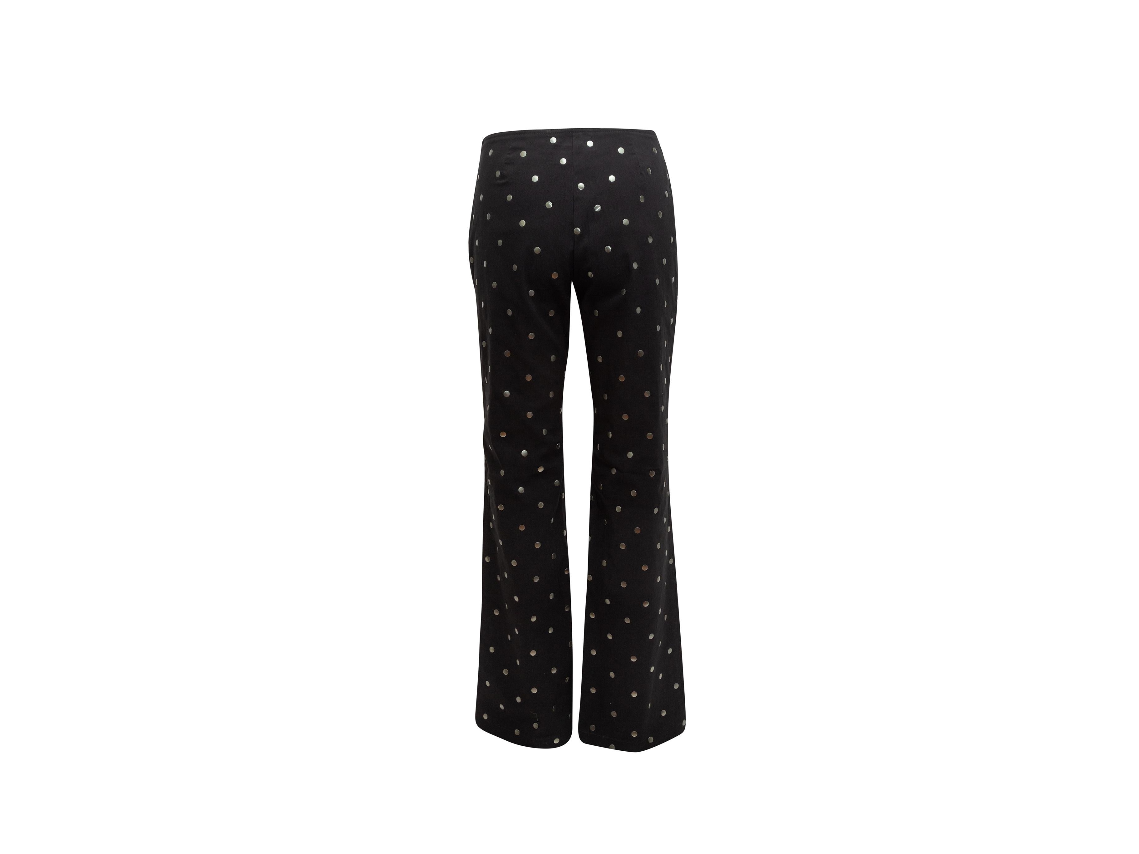 Women's Moschino Jeans Black & Silver Polka Dot Pants
