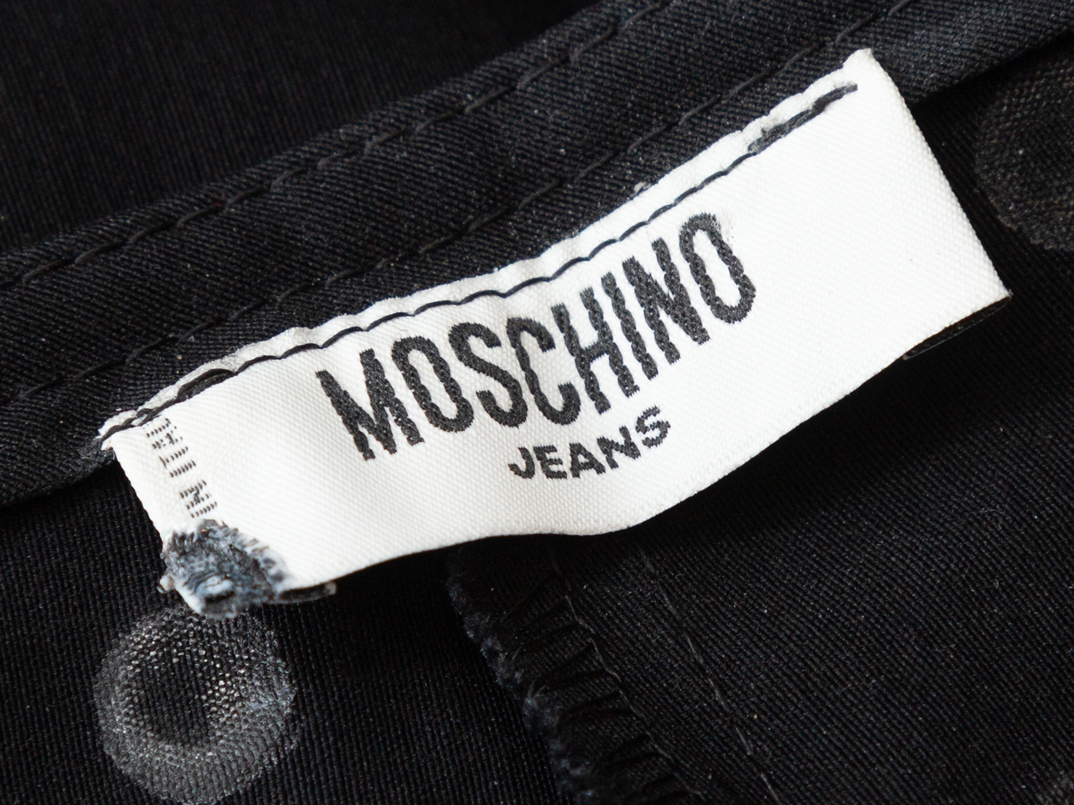 Moschino Jeans Black & Silver Polka Dot Pants 1