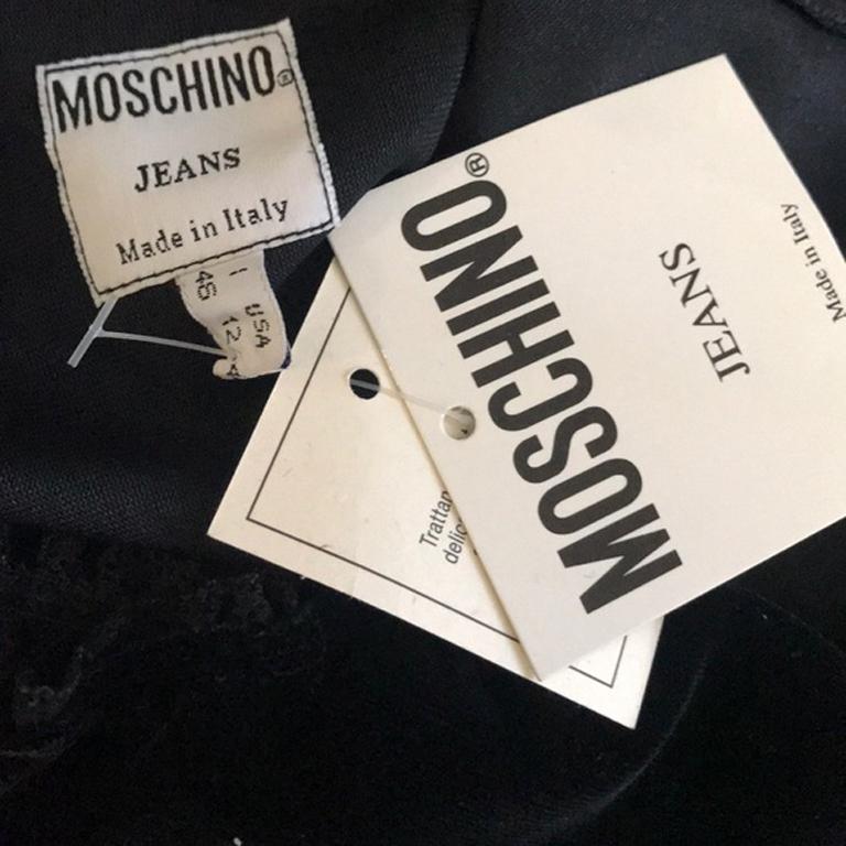 Moschino Jeans Black Stretch Velvet Top Nwt For Sale 3
