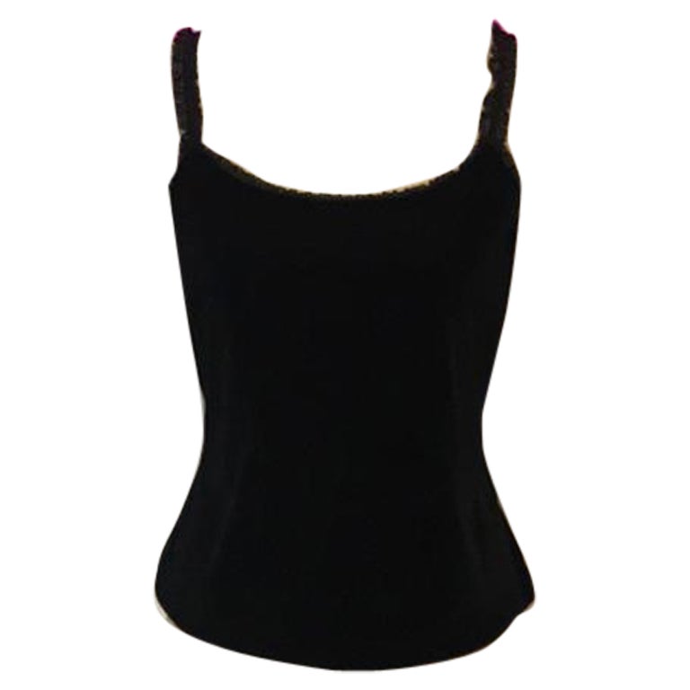 Moschino Jeans Black Stretch Velvet Top Nwt For Sale