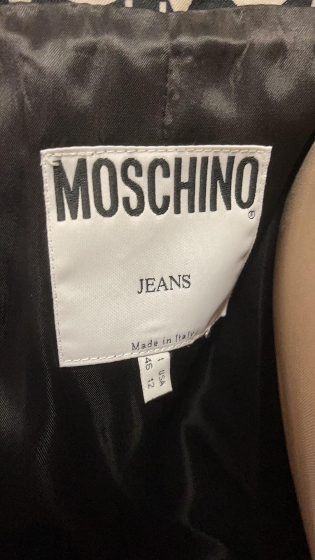 Moschino Jeans Black White Allover Blazer For Sale 4