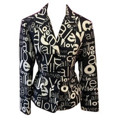 Moschino Jeans Schwarzweißer Allover-Blazer