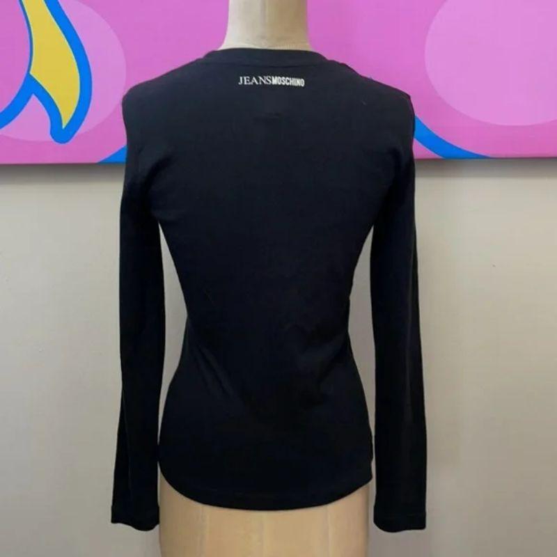 Moschino Jeans Schwarzweißes Jersey-Top mit Herz im Zustand „Gut“ im Angebot in Los Angeles, CA