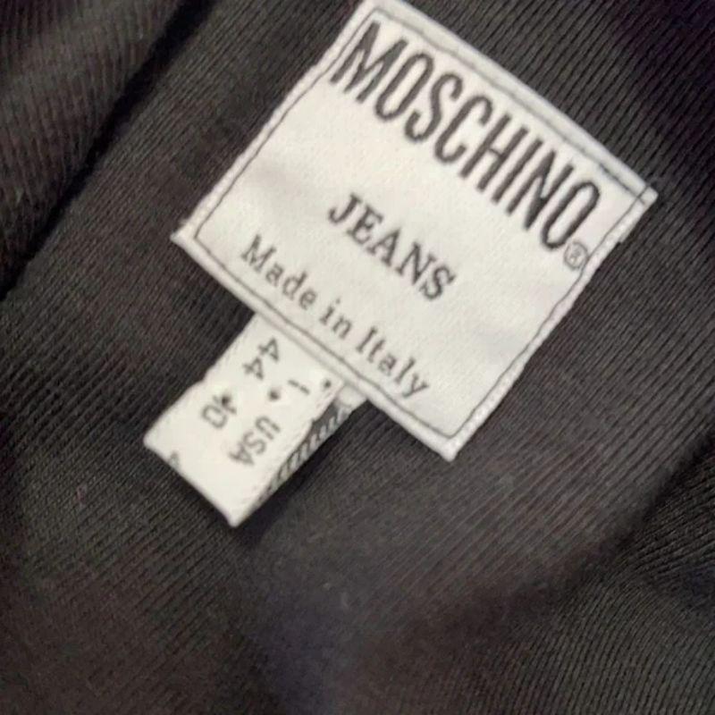 Moschino Jeans Schwarzweißes Jersey-Top mit Herz Damen im Angebot