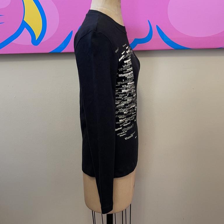 Moschino Jeans Black White Jersey Top In Good Condition For Sale In Los Angeles, CA