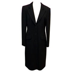 Moschino Jeans Black Wool Long Coat