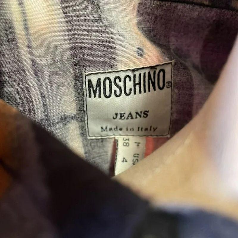Moschino Jeans Schwarz Gelb gestreiftes langärmeliges Hemd Damen im Angebot
