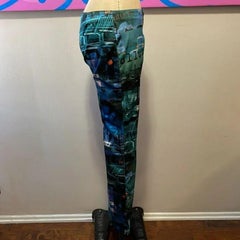 Moschino Jeans Blue Stretch Satin Pants Traffic Vintage
