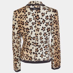 Moschino Jeans Brown/Beige Animal Printed Cotton Blazer M