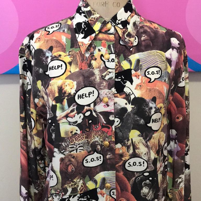 Black Moschino Jeans Comic Long Sleeve Shirt For Sale