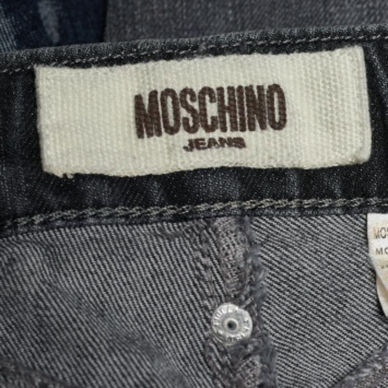 Moschino Jeans Dark Grey Denim Butterfly Back Detail Jeans L In Good Condition For Sale In Dubai, Al Qouz 2