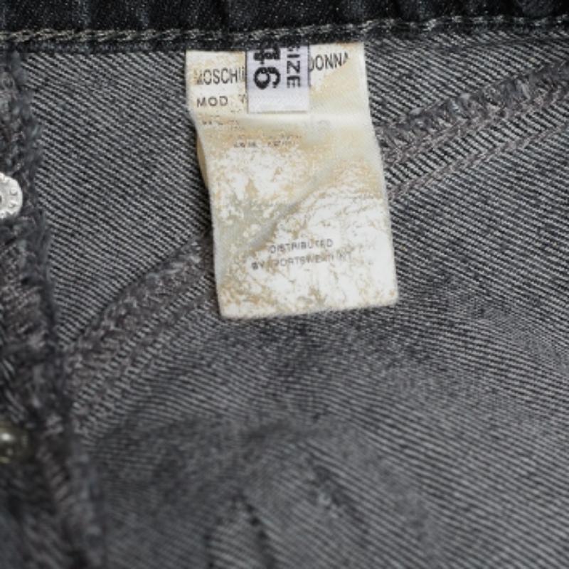 Women's Moschino Jeans Dark Grey Denim Butterfly Back Detail Jeans L For Sale