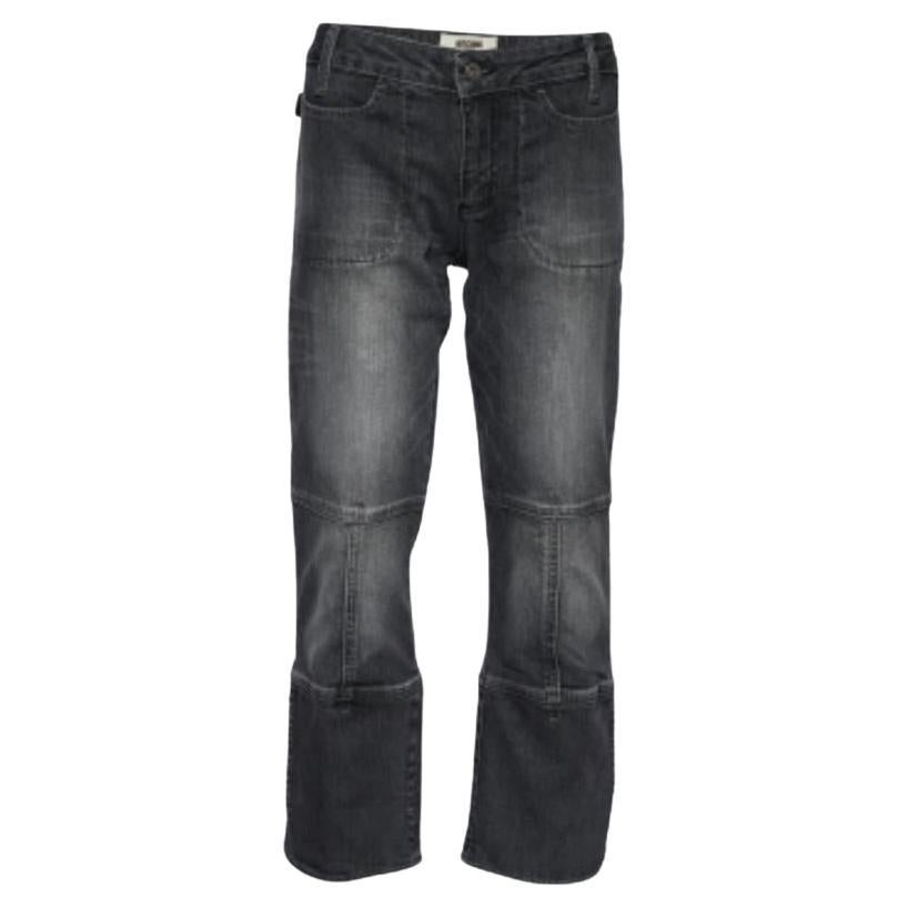 Moschino Jeans Dark Grey Denim Butterfly Back Detail Jeans L For Sale