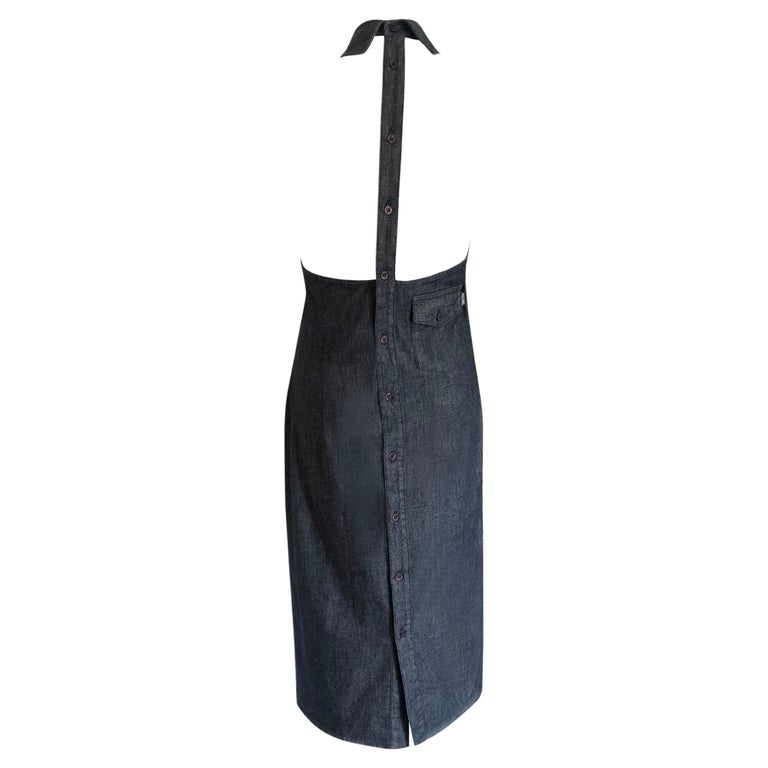 Moschino Jeans Dress - Denim - Halter Neck Collar + Backless Strap Detail For Sale at 1stDibs Moschino Jeans Dress - Denim - Halter Neck Collar + Backless Strap Detail For Sale at 1stDibs