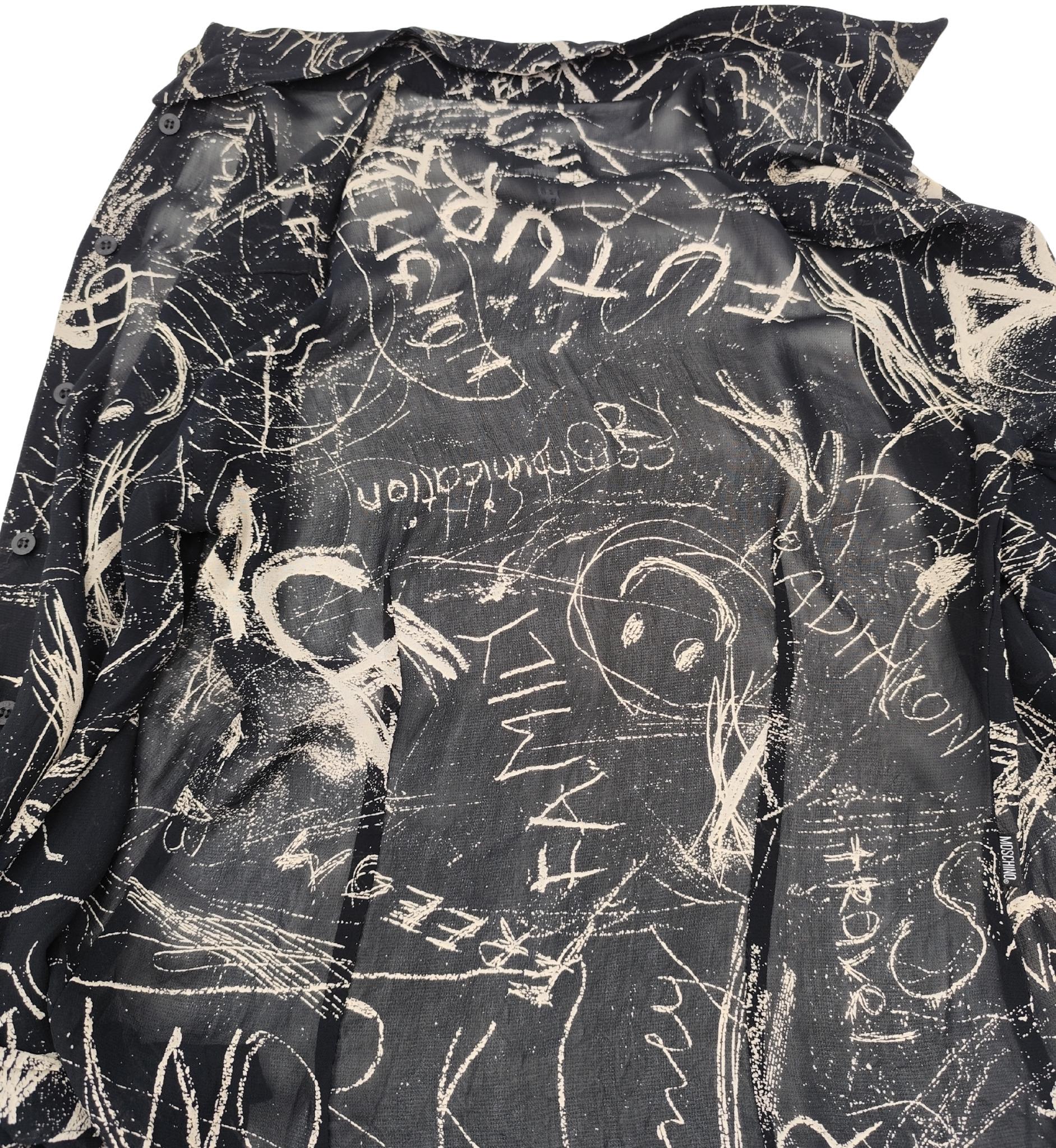 Moschino Jeans graffiti print shirt and blazer set For Sale 9