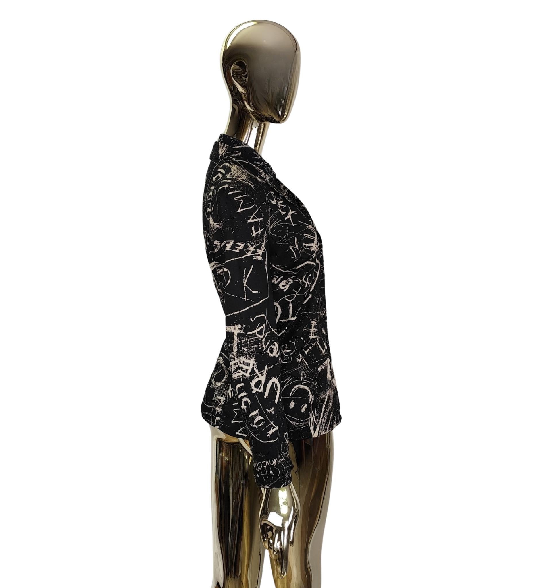 Moschino Jeans graffiti print shirt and blazer set In Good Condition For Sale In Milano, IT