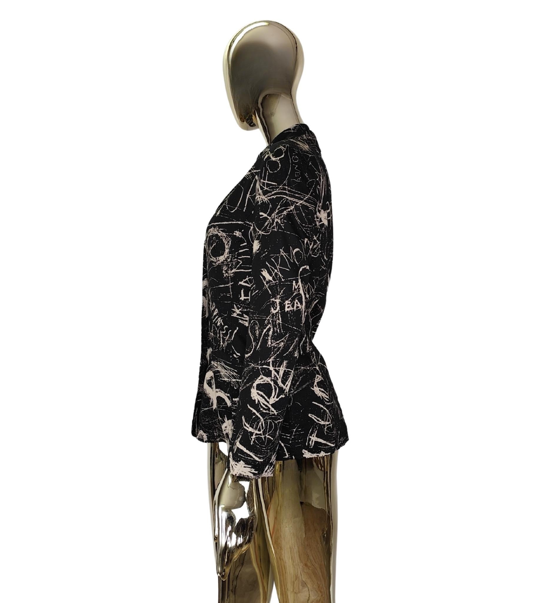 Women's Moschino Jeans graffiti print shirt and blazer set For Sale