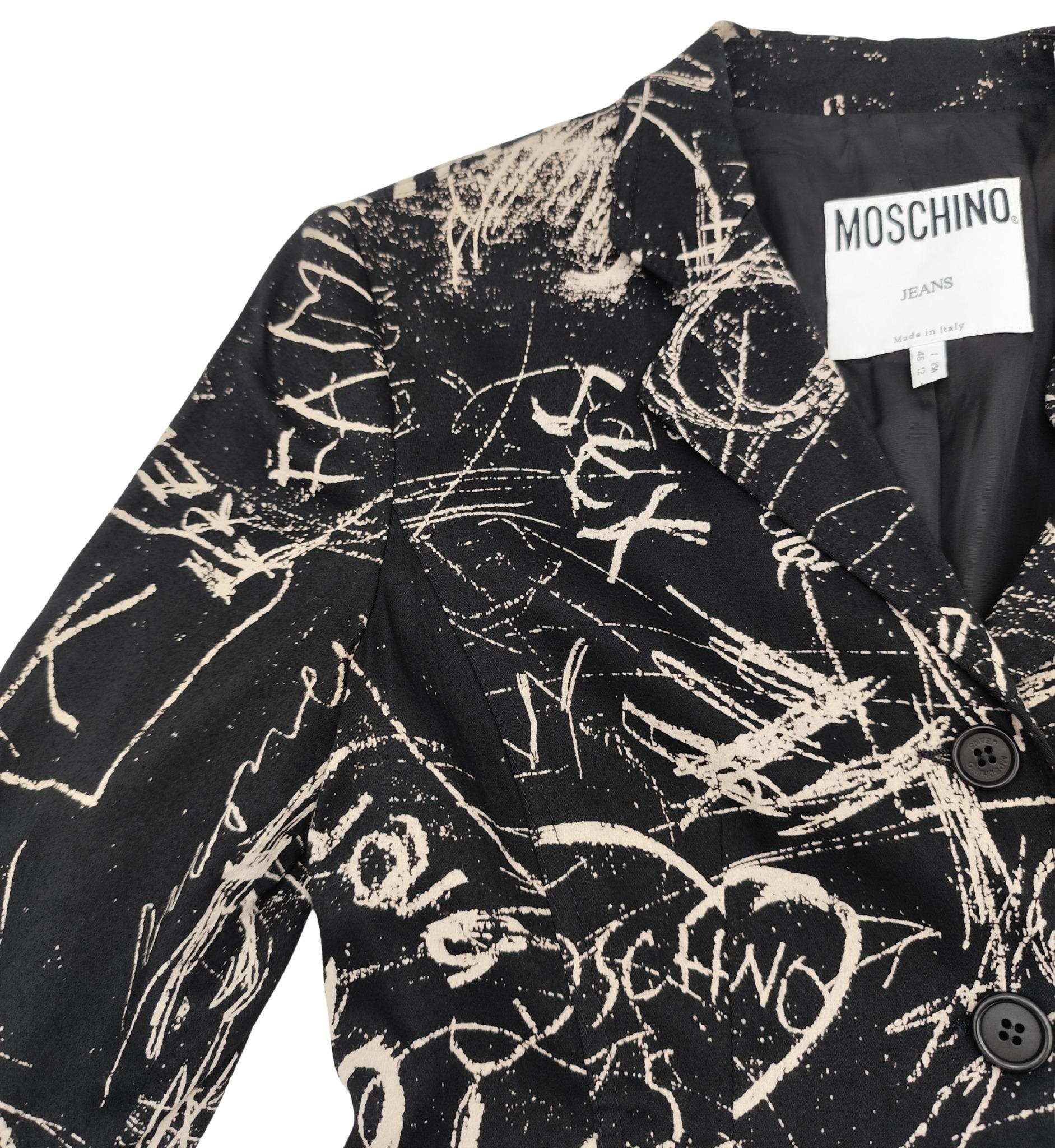 Moschino Jeans graffiti print shirt and blazer set For Sale 1