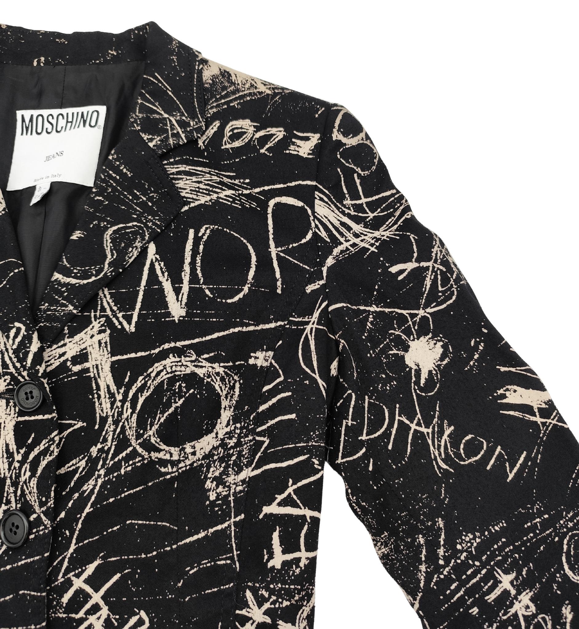 Moschino Jeans graffiti print shirt and blazer set For Sale 2