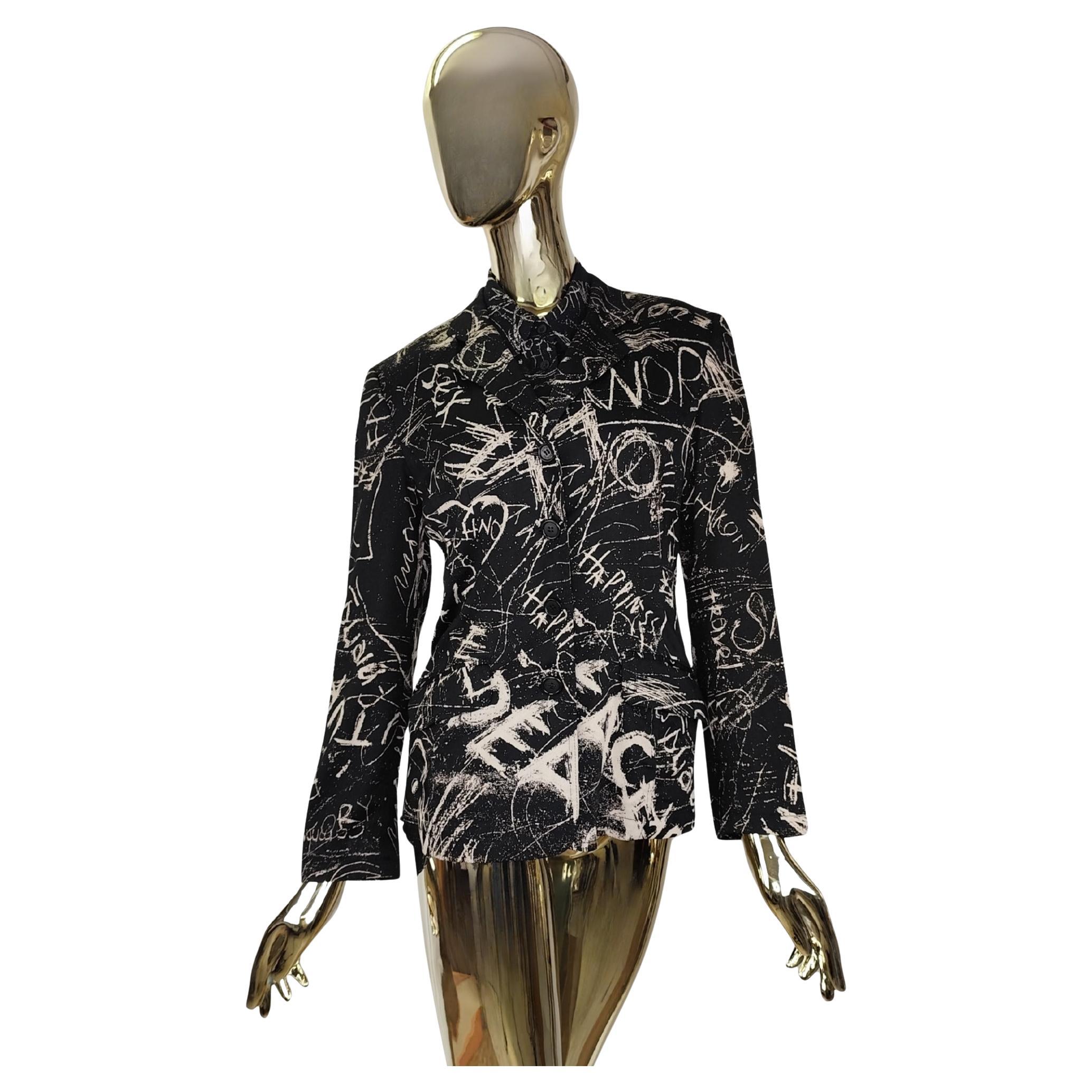 Moschino Jeans graffiti print shirt and blazer set For Sale