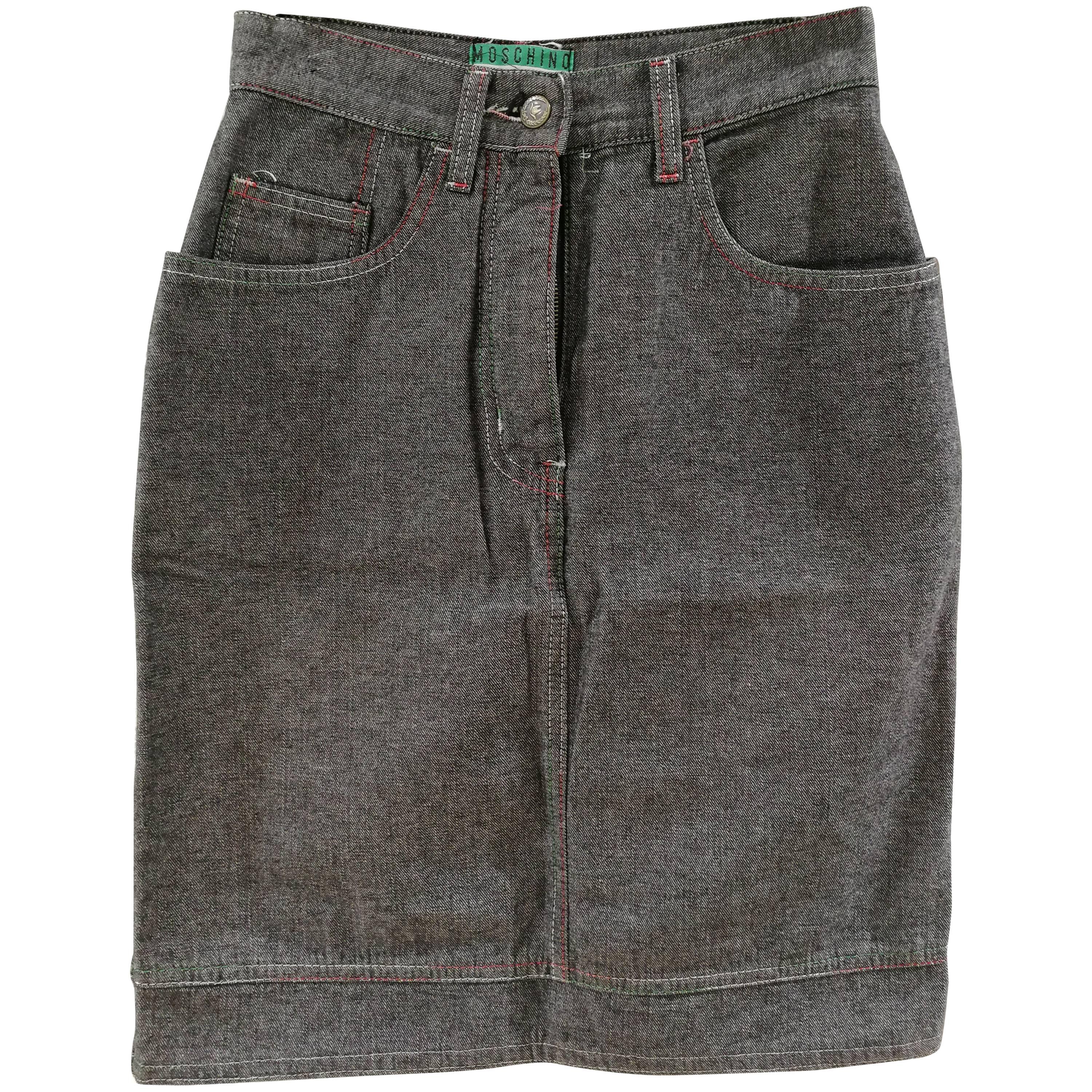 Moschino Jeans Falda Gris