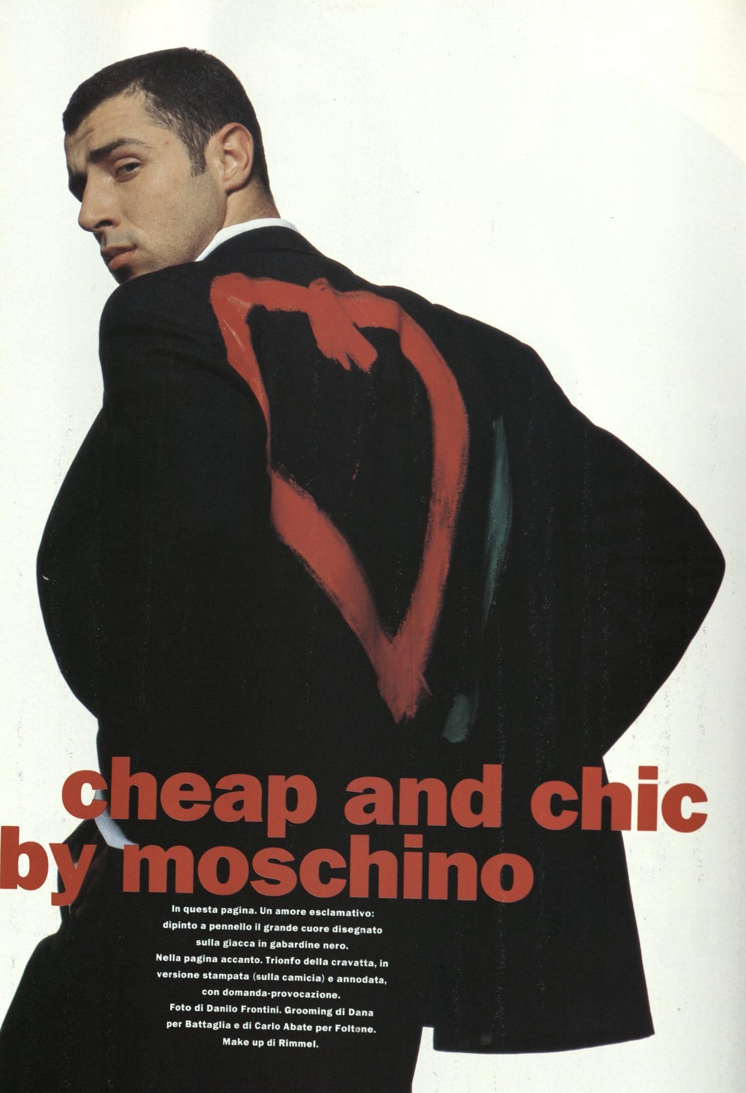 Moschino Jeans „Hand Painted“ Jacke F/S 1993 (Grau) im Angebot