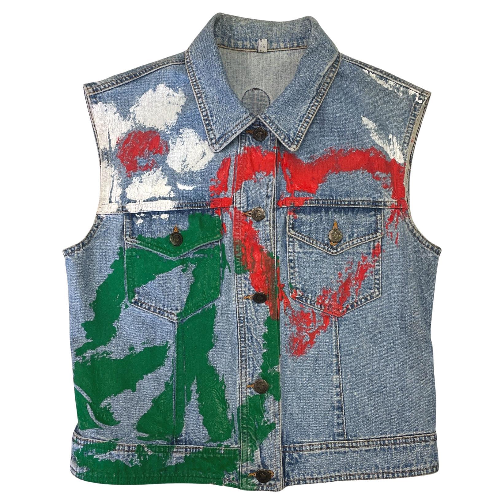 Moschino Jeans „Hand Painted“ Jacke F/S 1993 im Angebot