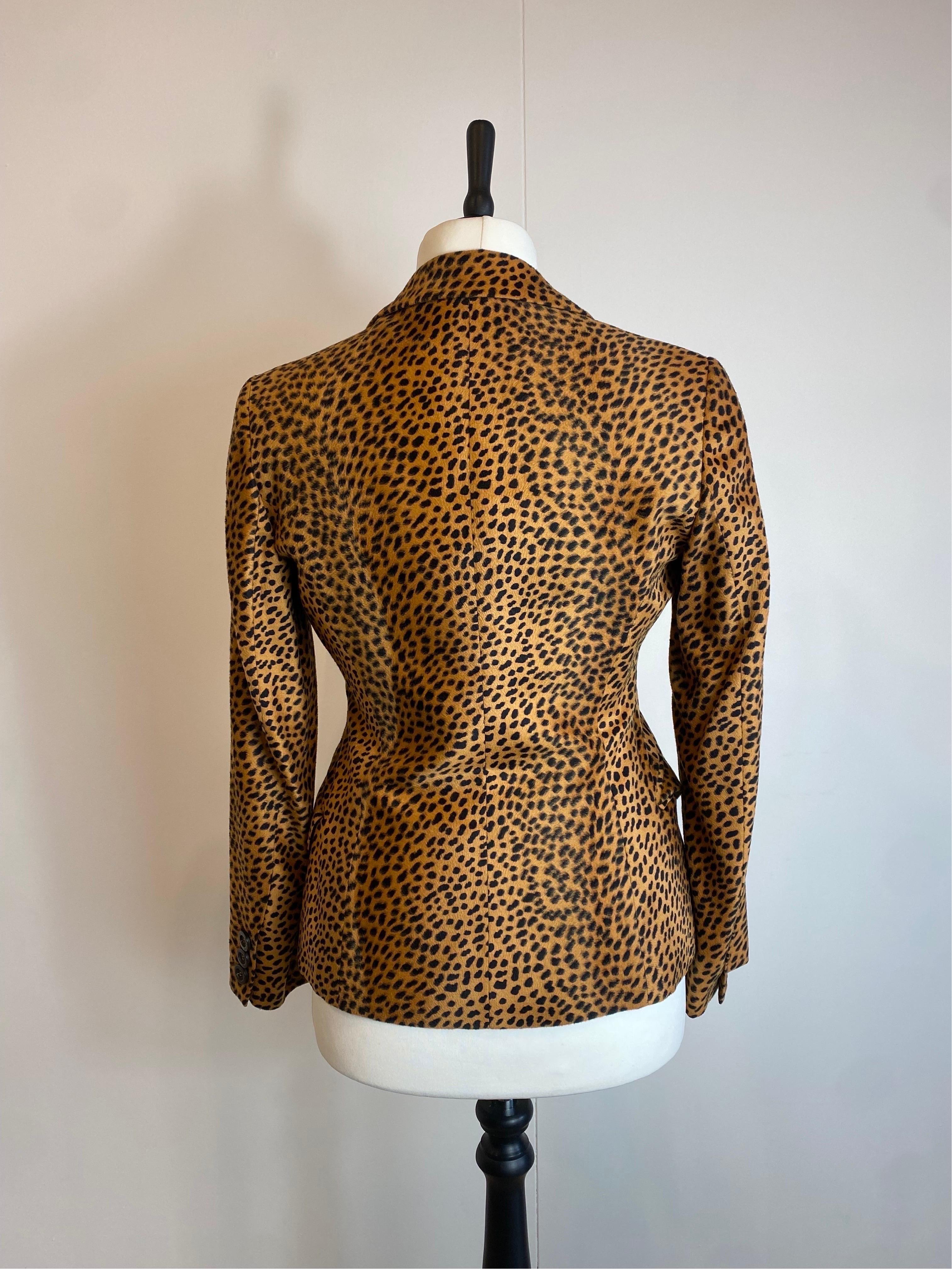Moschino Jeans Leopard Blazer In Excellent Condition For Sale In Carnate, IT