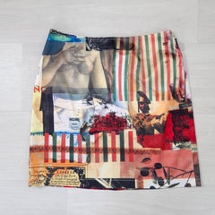 Moschino Jeans Venus print mini skirt with patchwork print, vintage 1990s