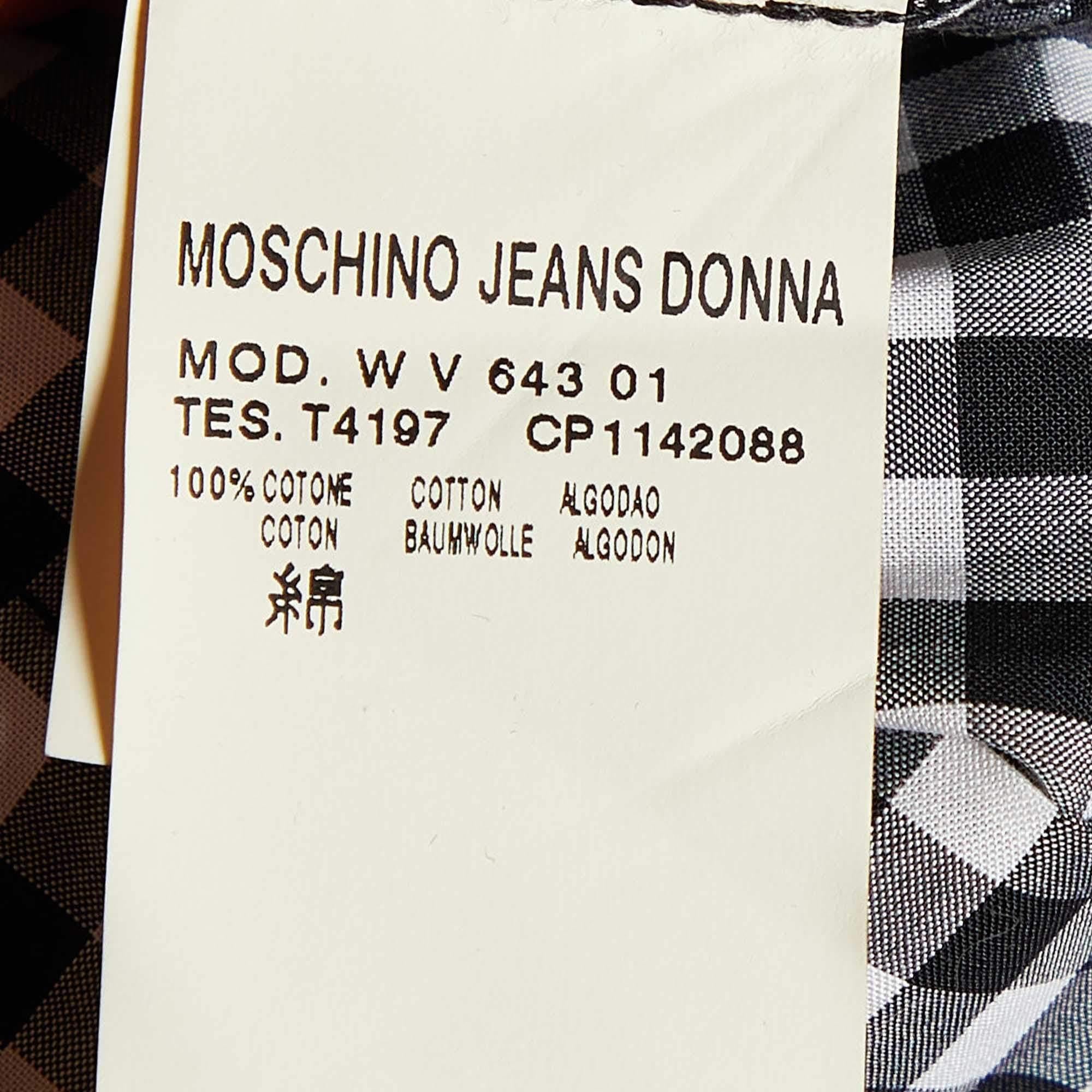 Moschino Jeans Robe en coton à carreaux vichy monochrome L Pour femmes en vente