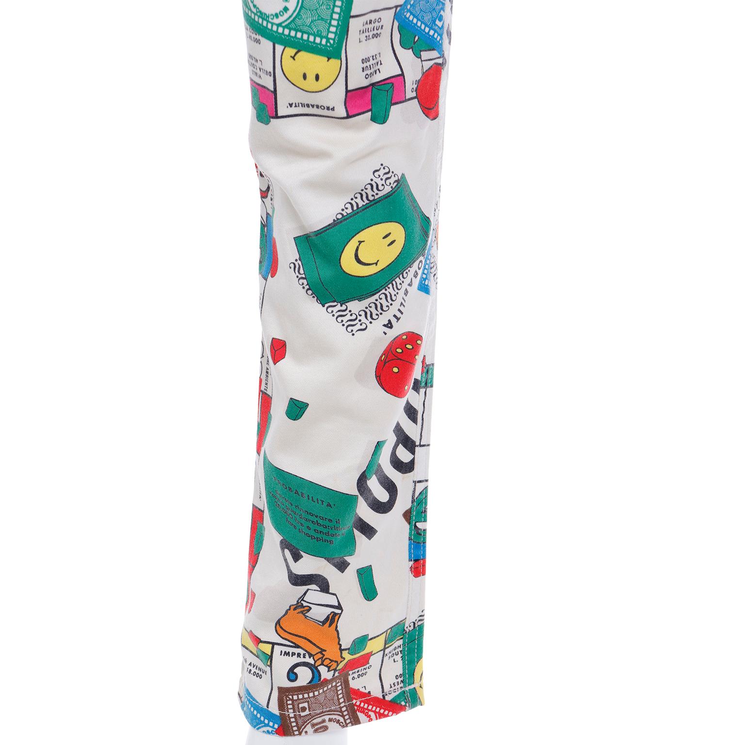 Moschino Jeans Monopoly Moschinopoly Print Vintage Jeans For Sale 5