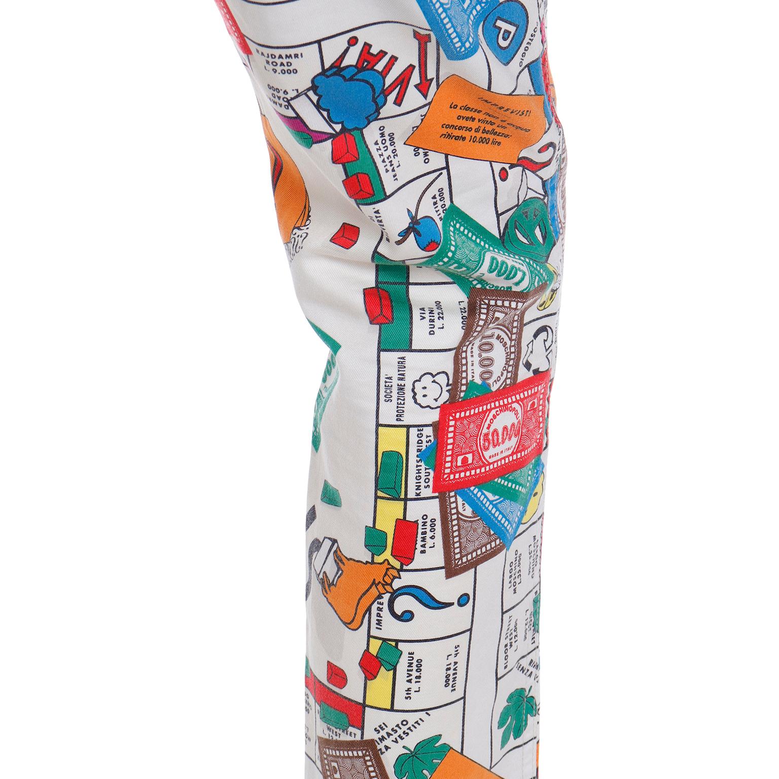 Moschino Jeans Monopoly Moschinopoly Print Vintage Jeans For Sale 6