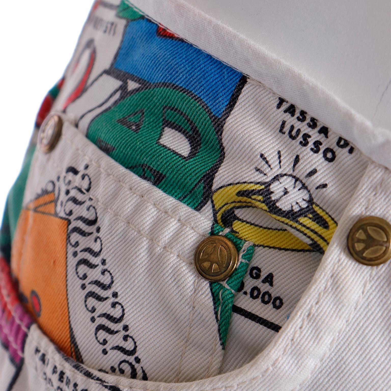 Moschino Jeans Monopoly Moschinopoly Print Vintage Jeans For Sale 7