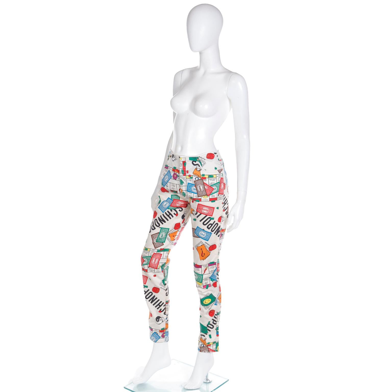 Women's Moschino Jeans Monopoly Moschinopoly Print Vintage Jeans For Sale