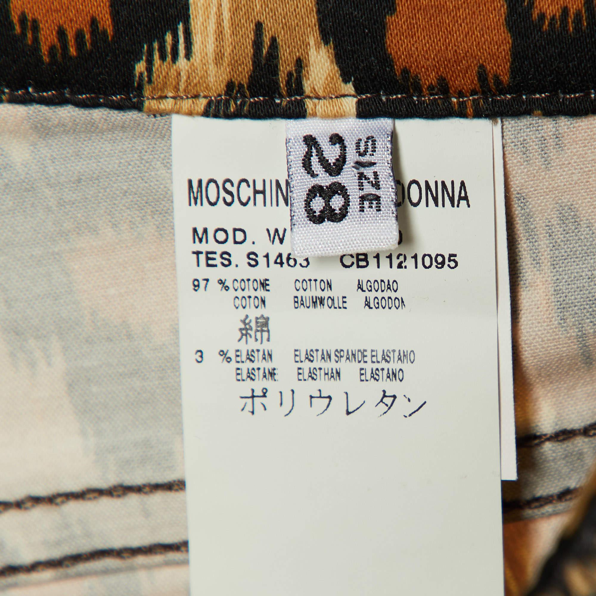 Women's Moschino Jeans Multicolor Animal Printed Cotton Capri Pants M For Sale