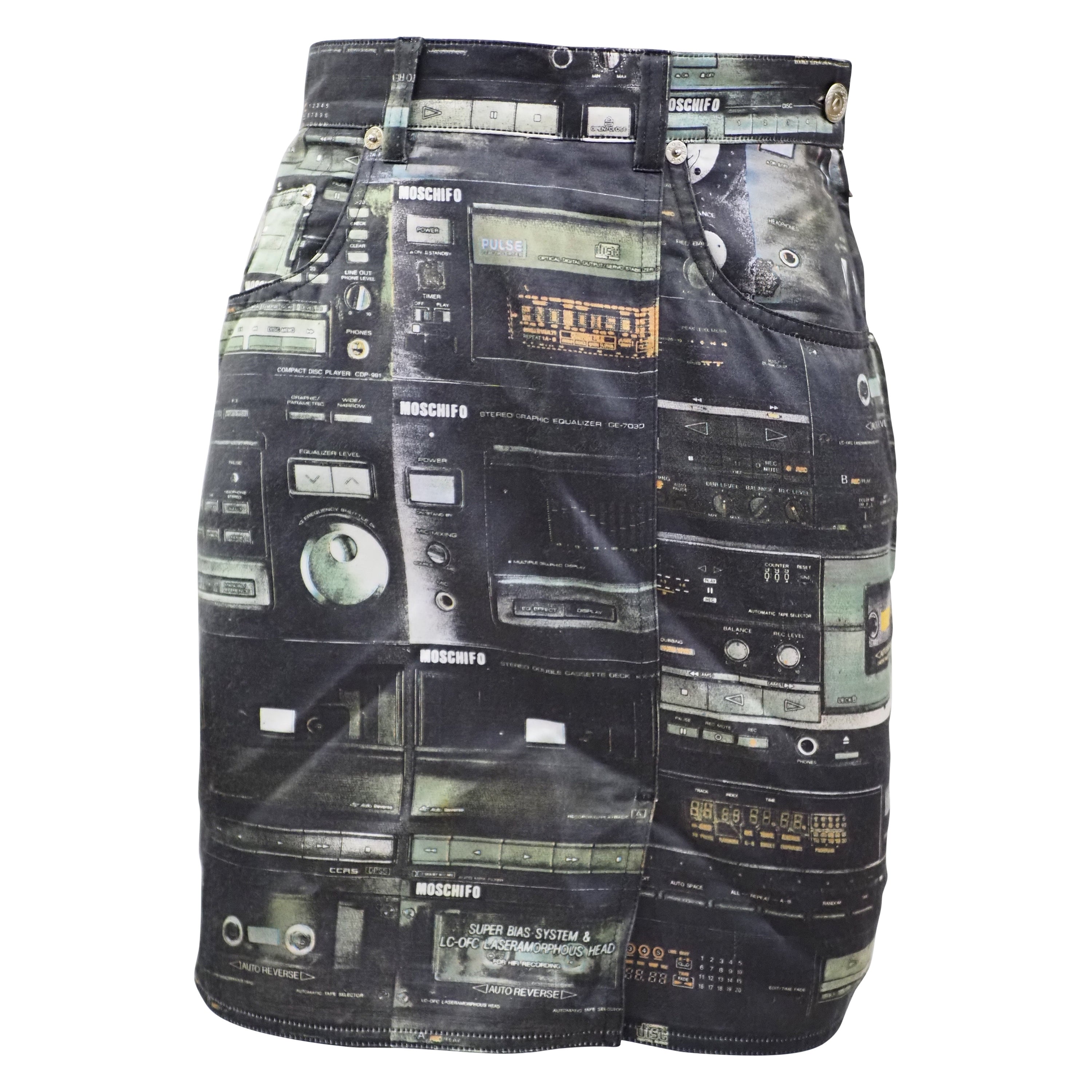 Moschino Jeans Rock aus mehrfarbiger Baumwolle im Angebot