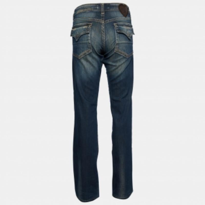 Moschino Jeans Vaqueros Bordados Bordados Azul Marino L Negro en venta