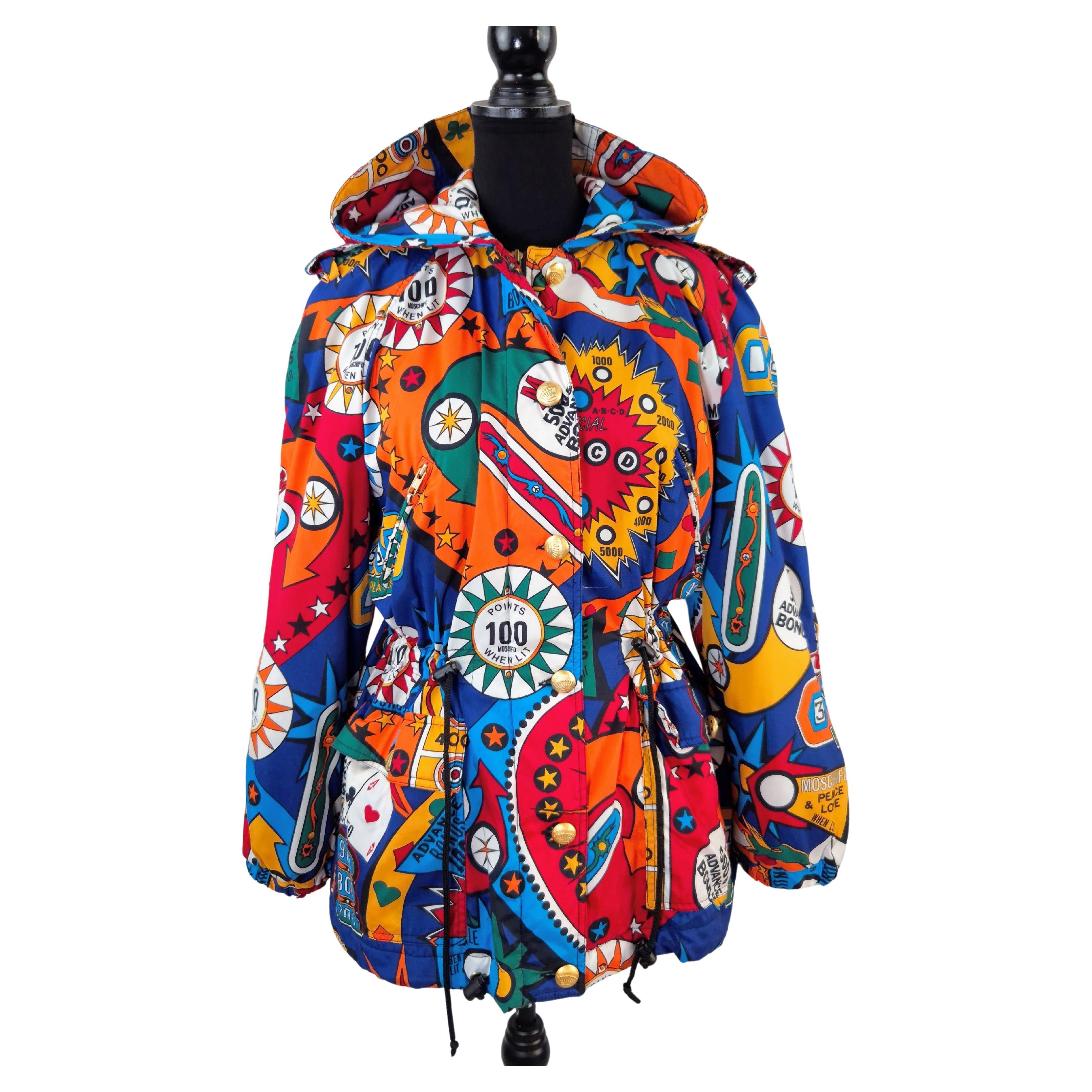 Moschino jeans parka pinball superhero hoodie vintage 1990s