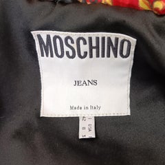Moschino jeans multicolor down jacket FashiON/FashOFF, vintage 1992 collection