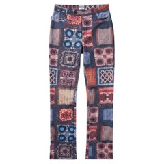 Vintage MOSCHINO JEANS Rare Crochet Patchwork Trousers 1990
