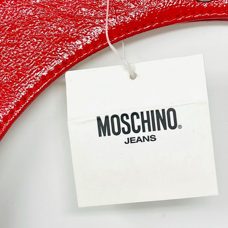 Moschino Jeans Red Patent Leather Circle Bag NWT 6